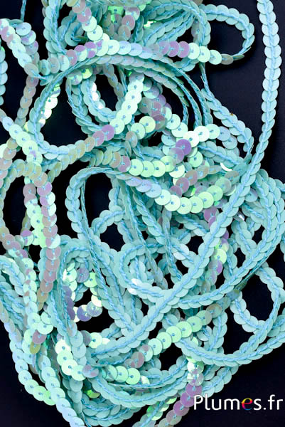 Galons à sequins - largeur 5 mm - jade